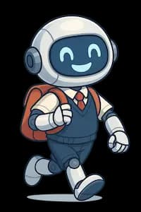 Young student looks like a robot